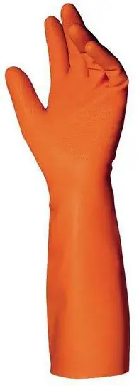 MAPA O240 Trionic 20 Mil Tri-Polymer Chemical Resistant Cleanroom Gloves, Orange, 14"