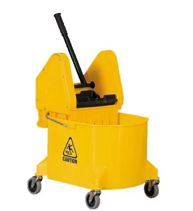 Vileda 131582 Downpress Wringer and Bucket, Yellow, 26-32 Quart Capacity