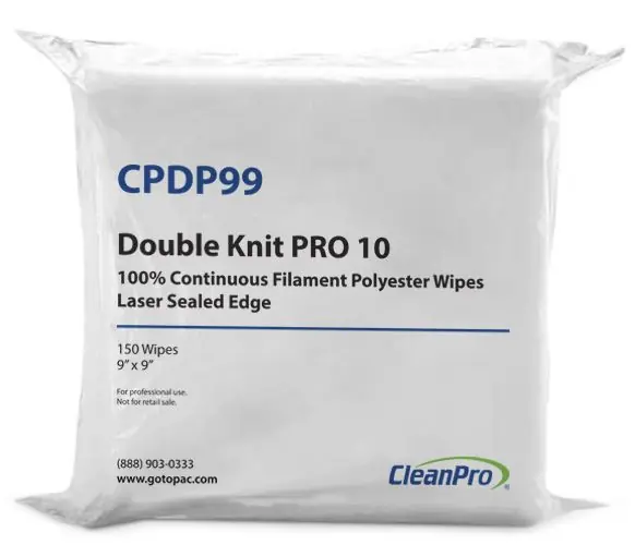 CleanPro® Double Knit PRO 10 Polyester Wipes, Flat Packed