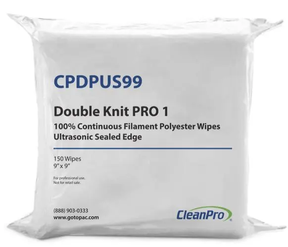 CleanPro® Double Knit PRO 1 Polyester Wipes, Flat Packed