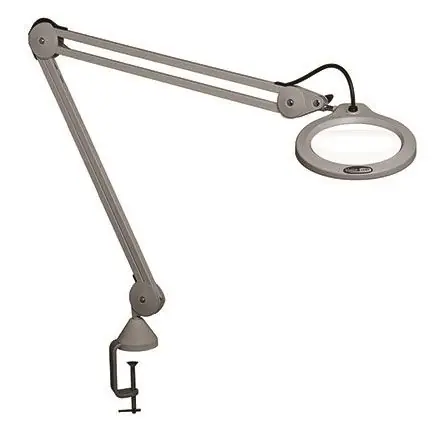 Vision-Luxo LFG028214 LFM G2 LED Magnifier with 3 Diopter Lens & Edge Clamp, Light Gray