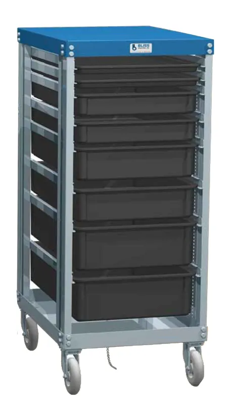 BUILT RIGHT CAT1855 Adjustable Tray/Tote Cart, 18" x 26" x 55"
