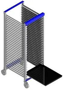 BUILT RIGHT CWS1218 Front Load Welded Tray Cart with 15 Slots, 12" x 18" x 38"
