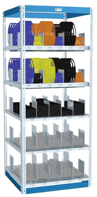 BUILT RIGHT CCSS3613 Single Depth Stockroom SMT Storage Unit, 13" x 36" x 84"