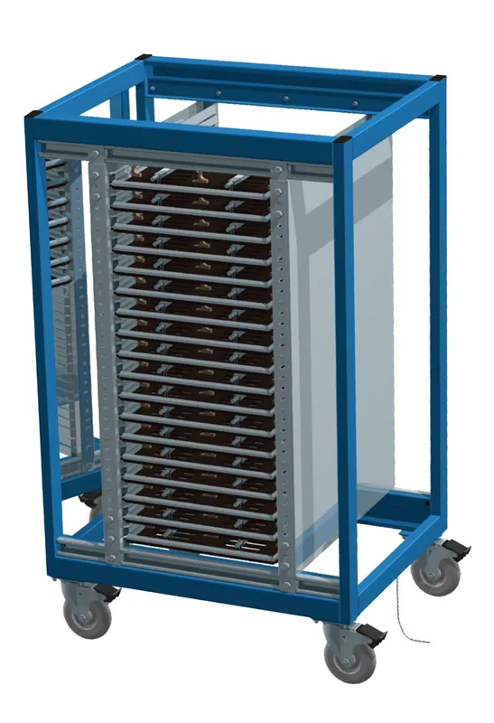 BUILT RIGHT CSPS3061 Solder Pallet Cart, 61 Slots, 24" x 30" x 74"