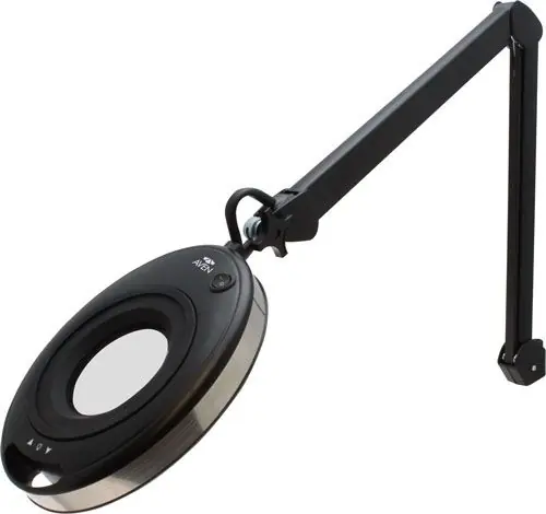 Aven 26501-LED-INX In-X Magnifying Lamp with Interchangeable 5 Diopter Lens & Table Clamp, Black