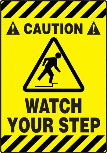 Accuform PSR624 Slip-Gard™ Adhesive Floor Sign, "Watch Your Step", 20" x 14"