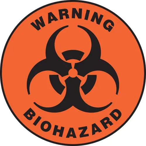 Accuform MFS0517 Slip-Gard™ Adhesive Floor Sign, "Warning Biohazard", 17"