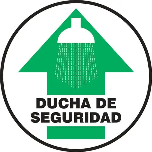 Accuform SHMFS1617 Slip-Gard™ Adhesive Spanish Floor Sign, "Ducha De Seguridad", 17"