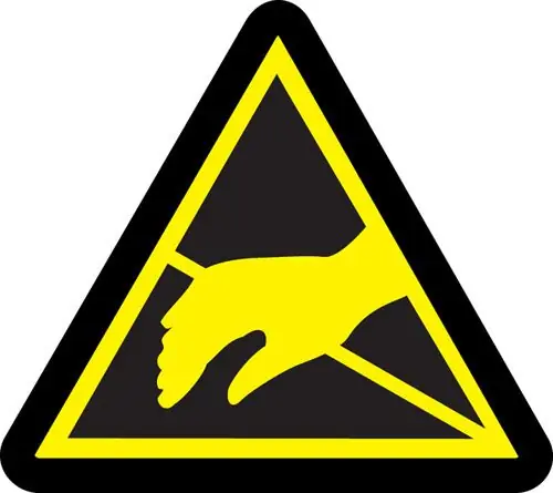Accuform LSGW1714 Static Sensitive Hazard Dura-Vinyl Adhesive ISO Warning Sign, 4"