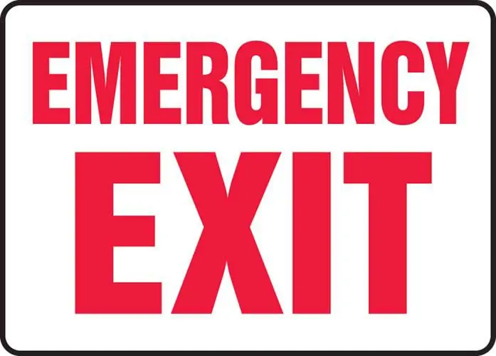 "EMERGENCY EXIT" Sign, 14" x 10"