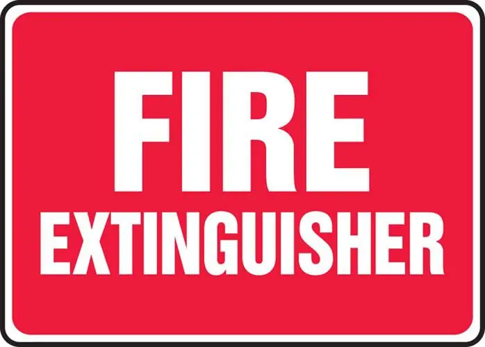 "FIRE EXTINQUISHER" Sign, 14" x 10"