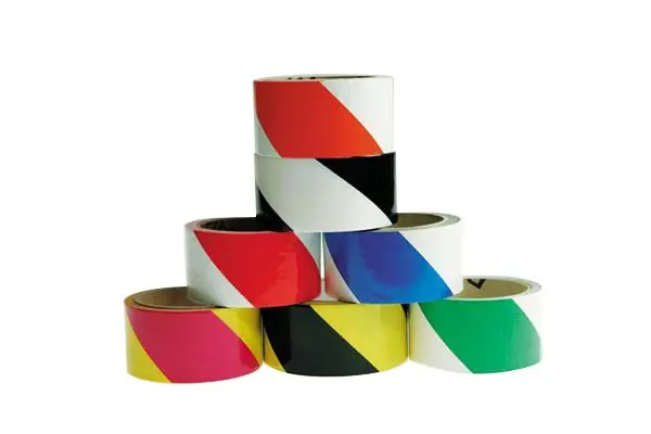 Vinyl Floor Marking Tape, Striped, 2" x 108‘ Roll
