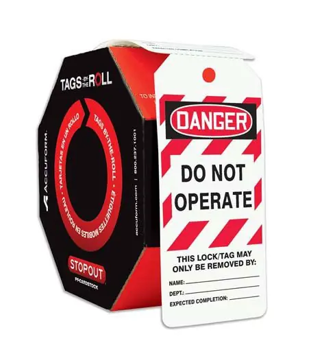 "DO NOT OPERATE" OSHA Danger Lock-Out Tags, 3" x 6.25"