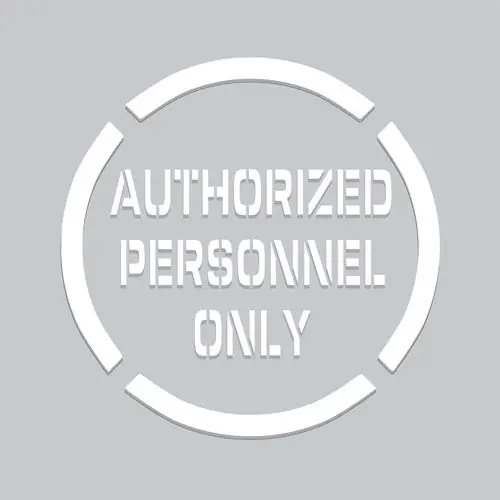 Accuform PMS250 "AUTHORIZED PERSONNEL ONLY" Floor Marking Stencil, 20" x 20"