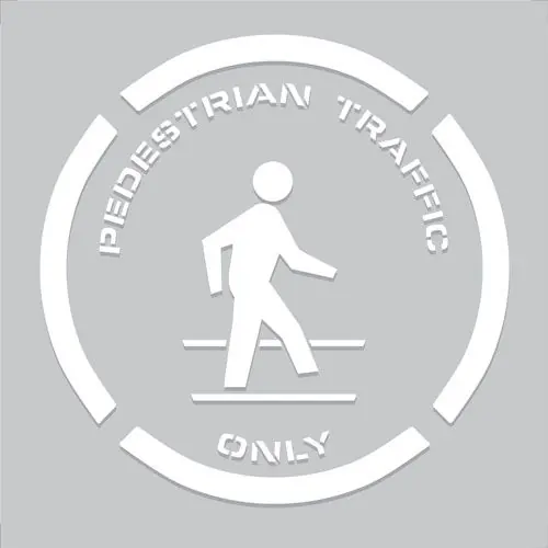 Accuform PMS242 "PEDESTRIAN TRAFFIC ONLY" Floor Marking Stencil, 20" x 20"