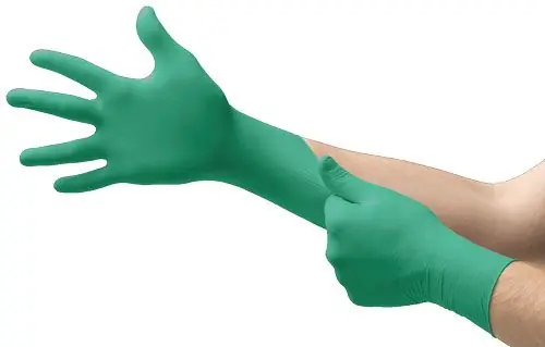 Ansell 92-600 Touch N Tuff® 4.7 Mil Anti-Static Powder-Free Nitrile Chemical-Resistant Gloves, Green