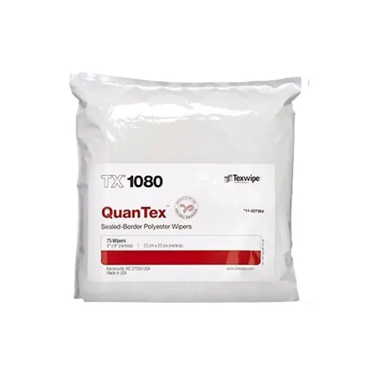 Texwipe TX1080 Vectra® QuanTex™ Polyester Cleanroom Wipers, 9" x 9" (Case of 1,500 (10 Bags of 150))