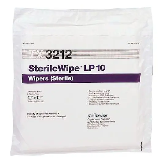 Texwipe TX3212 Vectra® Alpha® 10 Sterile Polyester Cleanroom Wipers, 12" x 12" (Case of 500 (5 Bags of 100))
