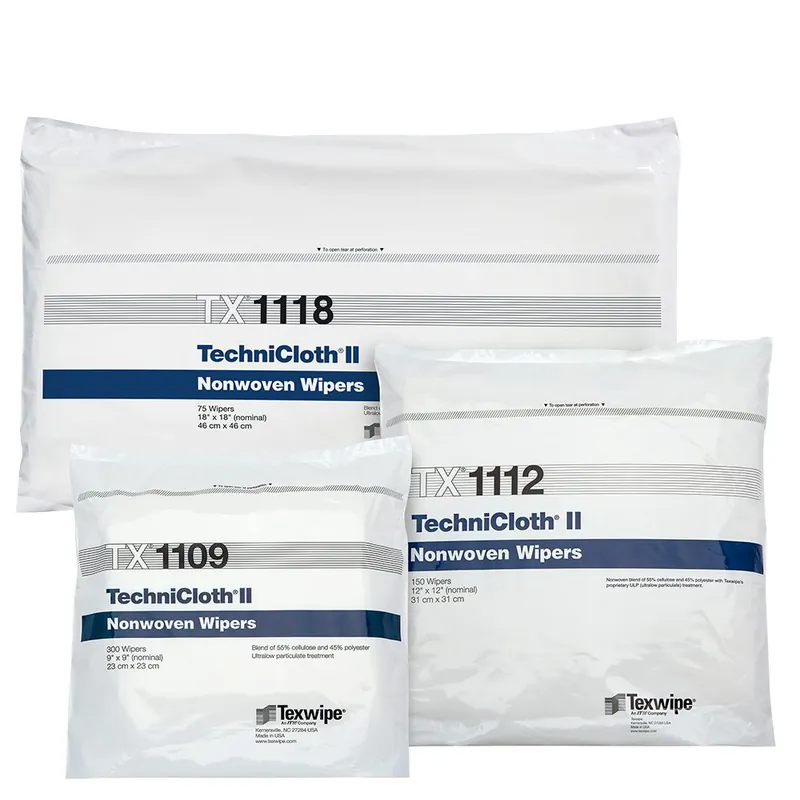 Texwipe TechniCloth® II Polycellulose Nonwoven Cleanroom Wipers
