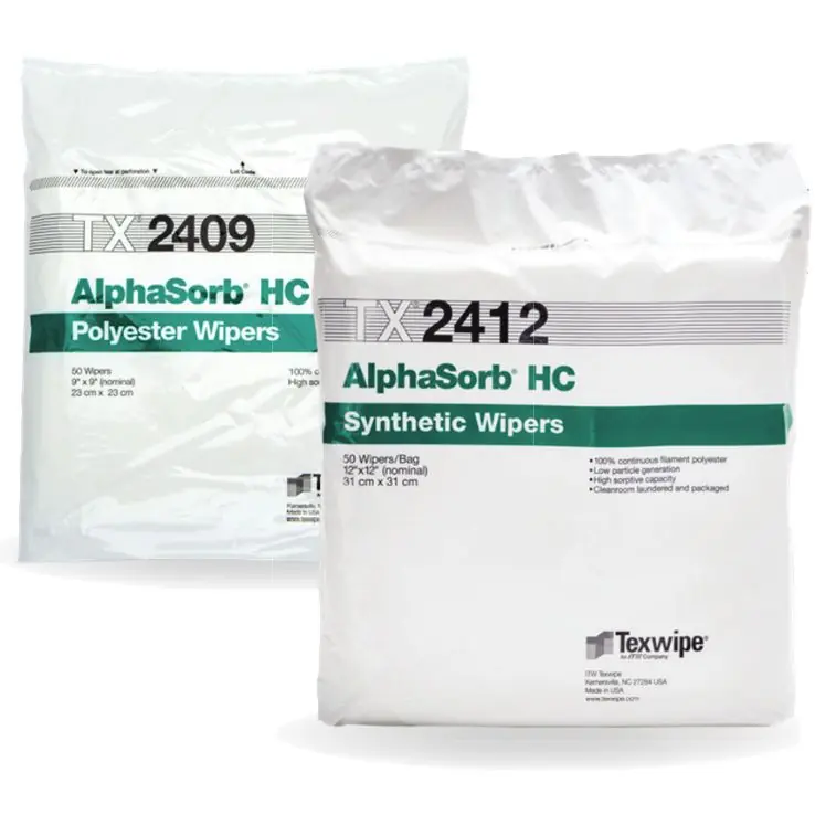 Texwipe AlphaSorb® HC 2-Ply Polyester Double-Knit Cleanroom Wipers
