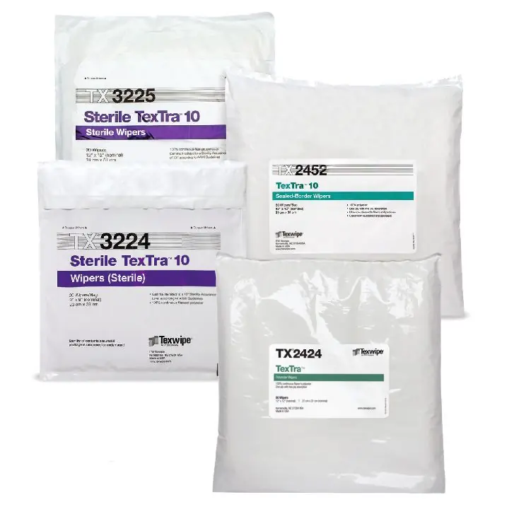 Texwipe TexTra™ 10 Sterile Polyester Knit Cleanroom Wipers