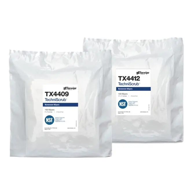 Texwipe TechniScrub™ NSF-Certified Polycellulose Nonwoven Cleanroom Wipers