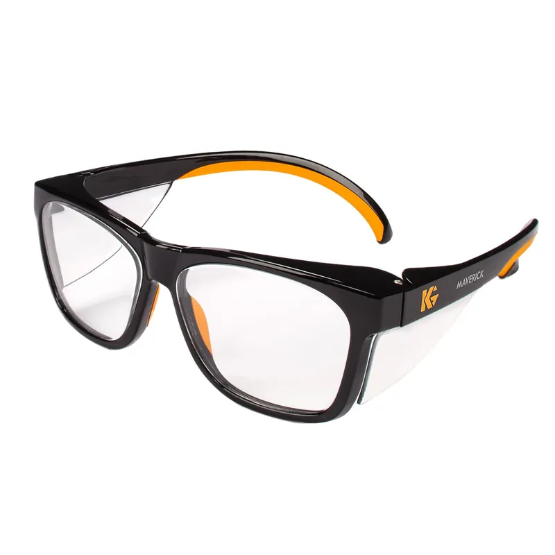 KleenGuard™ Maverick™ Anti-Glare Safety Glasses with Black/Orange Frame & Clear Lenses