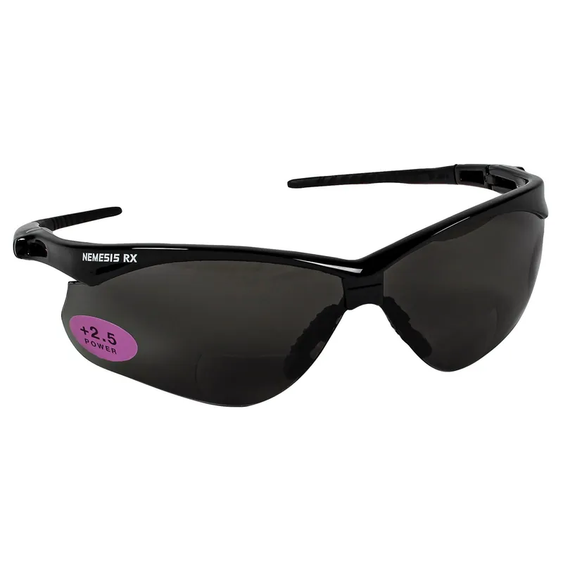 Ansell Nemesis® V60 Readers Safety Glasses with 2.5x Magnification, Black Frame & Smoke Lenses