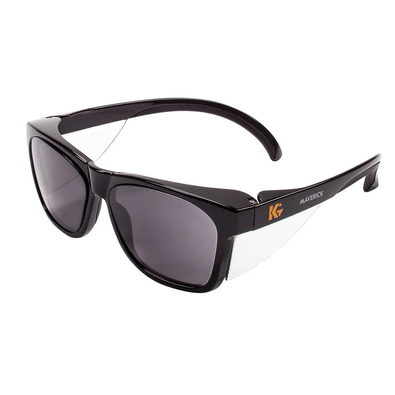 KleenGuard™ Maverick™ Safety Glasses with Black Frame & Anti-Fog Smoke Lenses