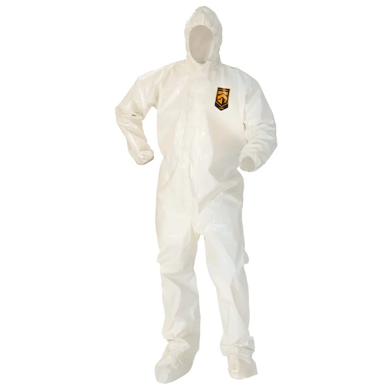 KleenGuard™ A80 Disposable Chemical Permeation & Jet Liquid Protection Coveralls with Hood & Boots, White