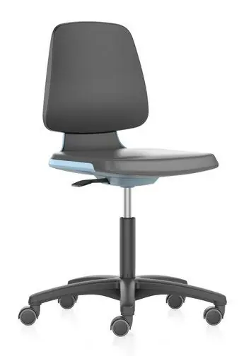 Cramer Citrus Desk Height Cleanroom Chair with Black Nylon Base, Synthetic Leather