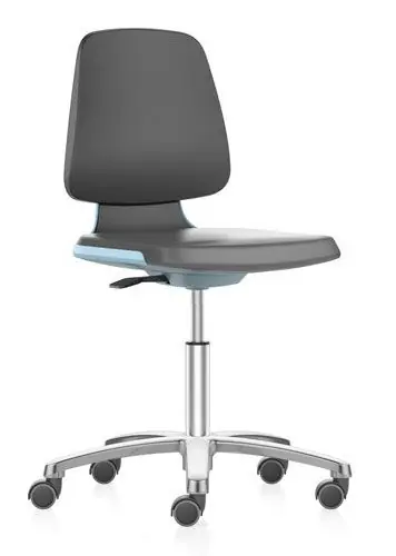 Cramer Citrus Desk Height Cleanroom ESD Chair with Polished Aluminum Base, Polyurethane