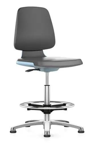 Cramer Citrus High-Height Cleanroom ESD Chair with Polished Aluminum Base, Polyurethane