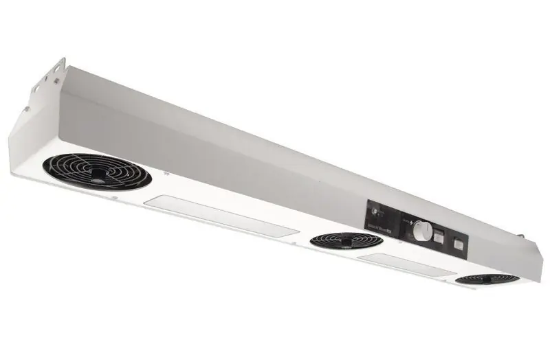 SCS 991A Cleanroom Rated Variable Speed 3 Fan Overhead Ionizing Blower with Task Light, 120V