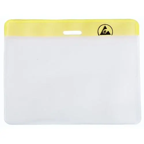 Menda 35015 ESD-Safe Horizontal Badge Holder, Yellow, 3.5" x 2.38"