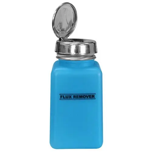 Menda 35594 durAstatic® Dissipative HDPE One-Touch Bottle, Blue with "Flux Remover" Print, 6 oz.