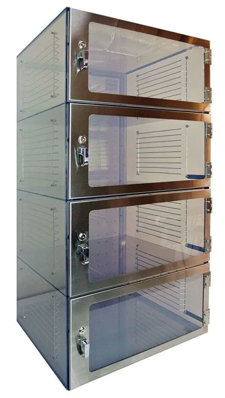 CleanPro® Desiccator Cabinet with Plenum Wall & 4 Chambers, 24" x 24" x 64"