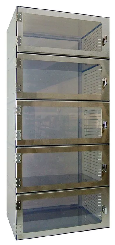 CleanPro® Wafer Storage Desiccator Cabinet with Plenum Wall & 5 Chambers, 25" x 26.5" x 60"