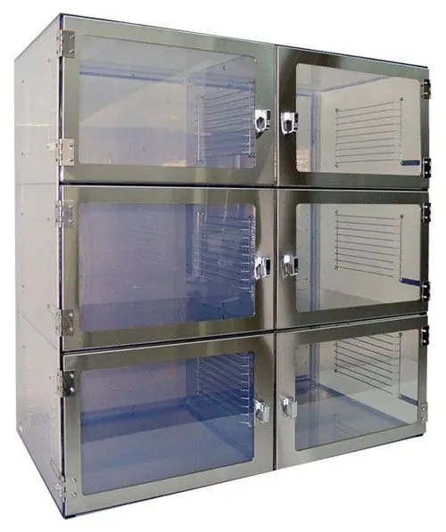 CleanPro® Wafer Storage Desiccator Cabinet with Plenum Wall & 6 Chambers, 25" x 53" x 36"