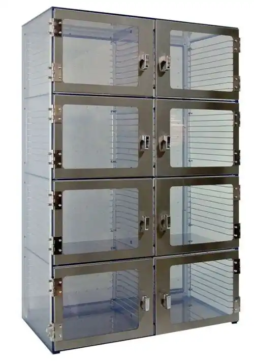 CleanPro® Wafer Storage Desiccator Cabinet with Plenum Wall & 8 Chambers, 29" x 38" x 64"