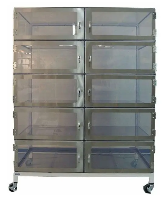 CleanPro® Wafer Storage Desiccator Cabinet with Plenum Wall & 10 Chambers, 25" x 53" x 60"