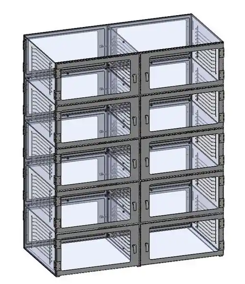 CleanPro® Pass-Through Desiccator Cabinet with 10 Chambers, 18" x 48" x 60"