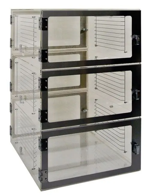 CleanPro® Pass-Through Desiccator Cabinet with 3 Chambers, 24" x 24" x 36"