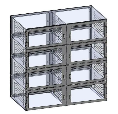 CleanPro® Pass-Through Desiccator Cabinet with 8 Chambers, 24" x 48" x 64"