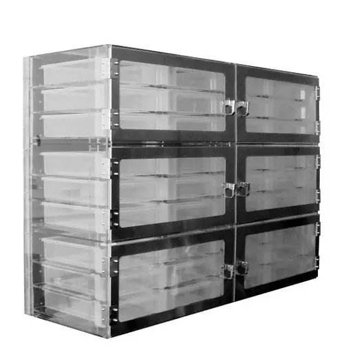 CleanPro® Drawer Storage Desiccator Cabinet with 6 Chambers & 36 Polypropylene Drawers, 18" x 52" x 38"