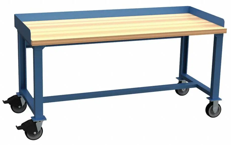 Lista XSWB00-60BT 30" x 60" Industrial Bench with Butcher Block Work Surface & Casters