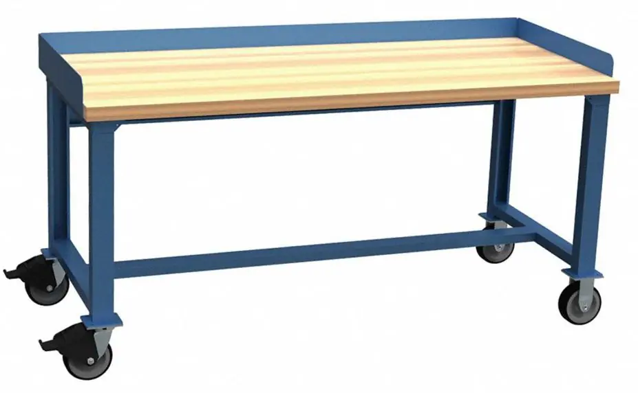 Lista XSWB02-72BT 30" x 72" Industrial Bench with Butcher Block Work Surface & Casters