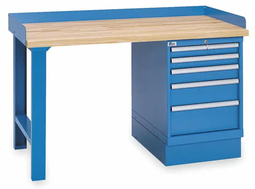 Lista XSWB20-60BT 30" x 60" Industrial Workstation with Butcher Block Work Surface & Single Drawer Bank