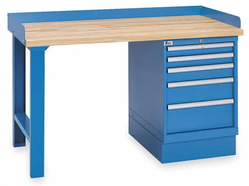Lista XSWB22-72BT 30" x 72" Industrial Workstation with Butcher Block Work Surface & Single Drawer Bank